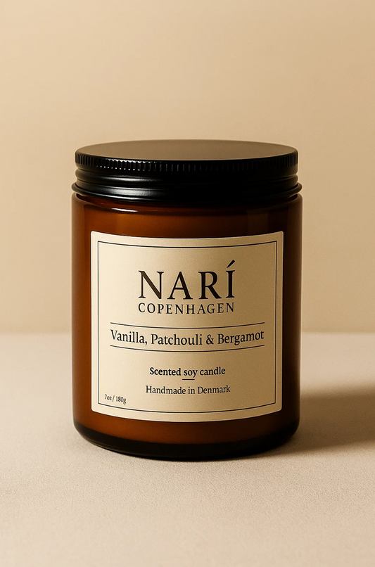 Duftlys med vanilje, Patchouli & Bergamot